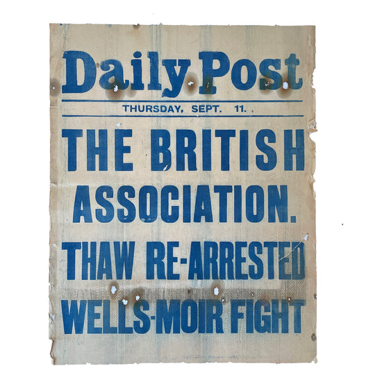 1913 Newspaper Headline Poster – ‘Daily Post’ - Sukie