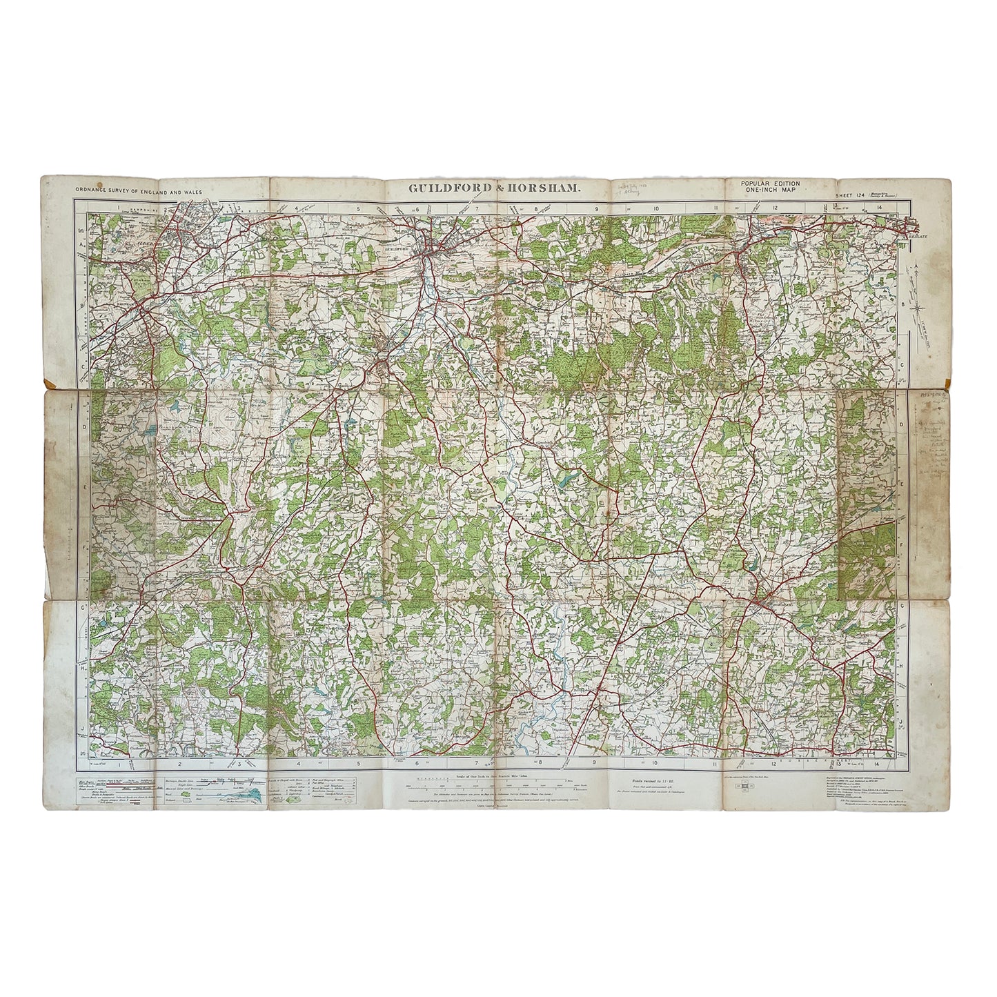 1928 Ordnance Survey Map of Guilford & Horsham