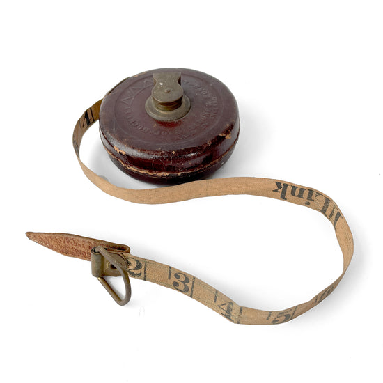 Early 20th Century 25 Foot Leather Cased Tape Measure