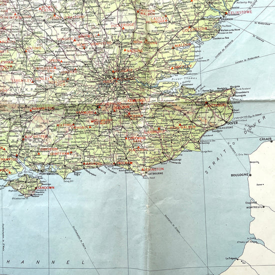 Early/Mid 20th Century Map of Youth Hostels in England & Wales