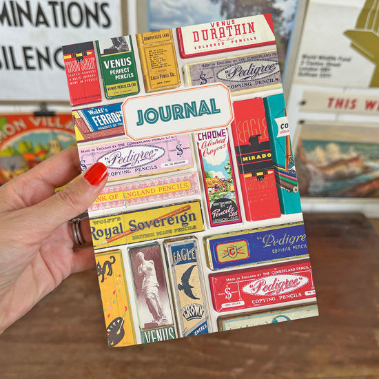 Vintage Pencil Boxes Journal With Assorted Papers - Sukie