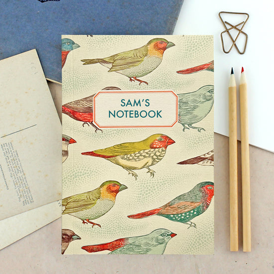 Personalised Notebook With Bird Cover - Sukie