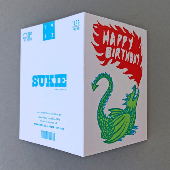 Happy Birthday Dragon Letterpress Card - Sukie