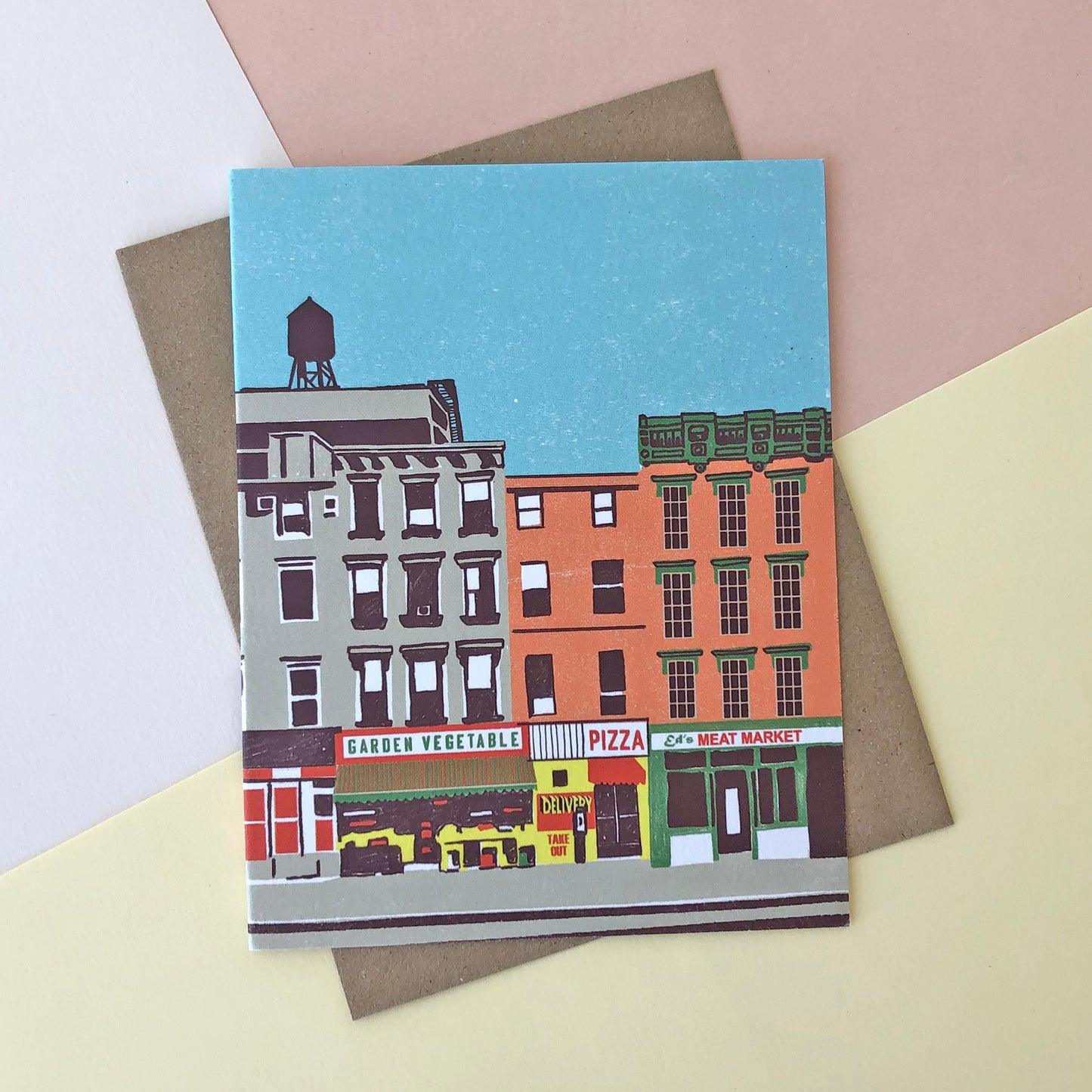 Downtown NYC Illustrated Blank Greetings Card - Sukie