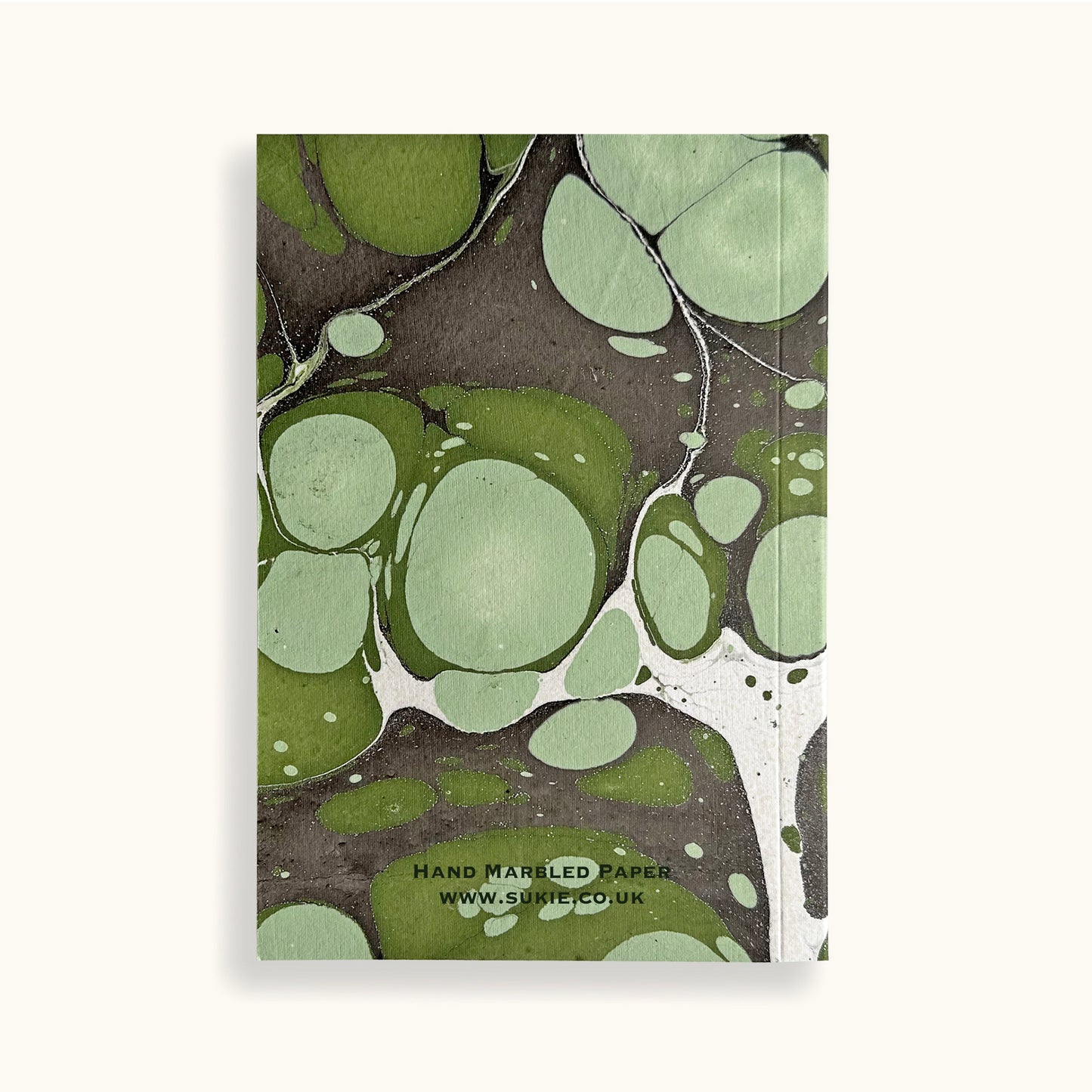 Hand Marbled Journal In Green - Sukie