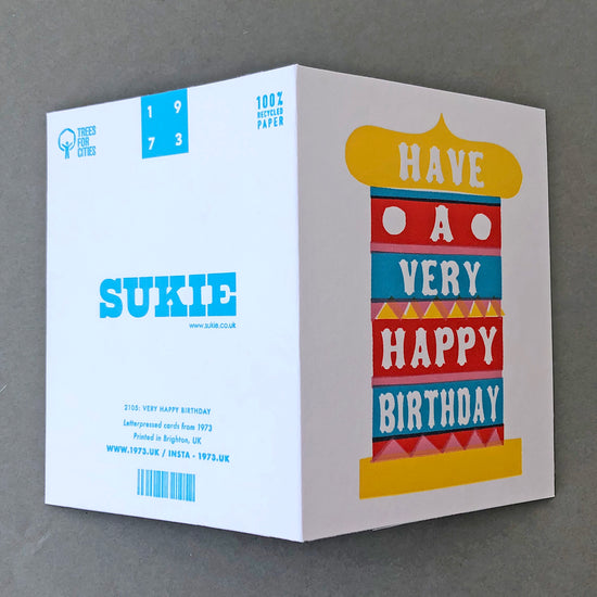 Happy Birthday Letterpress Card - Sukie