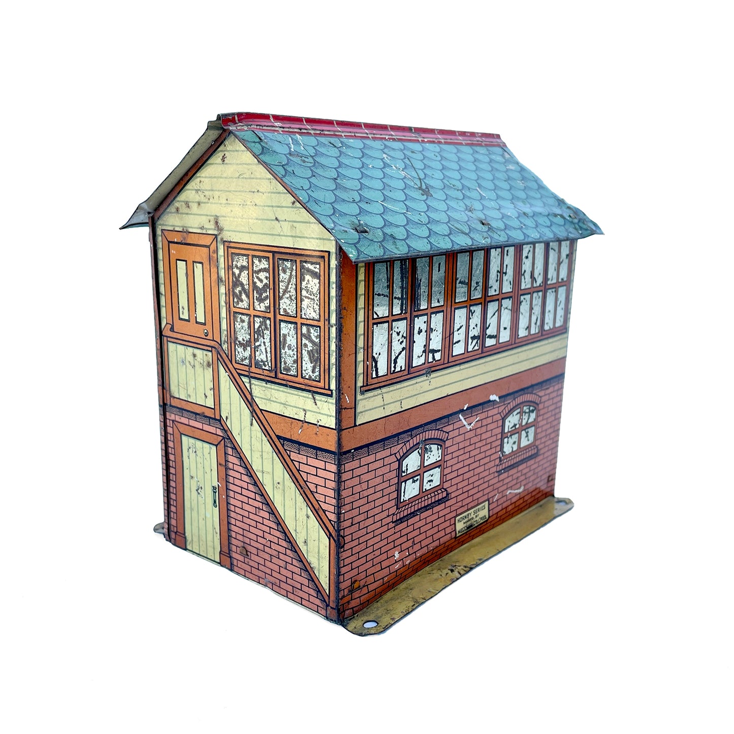 Pre-War Hornby Tin Railway Signal Box Building – Blue Roof - Sukie