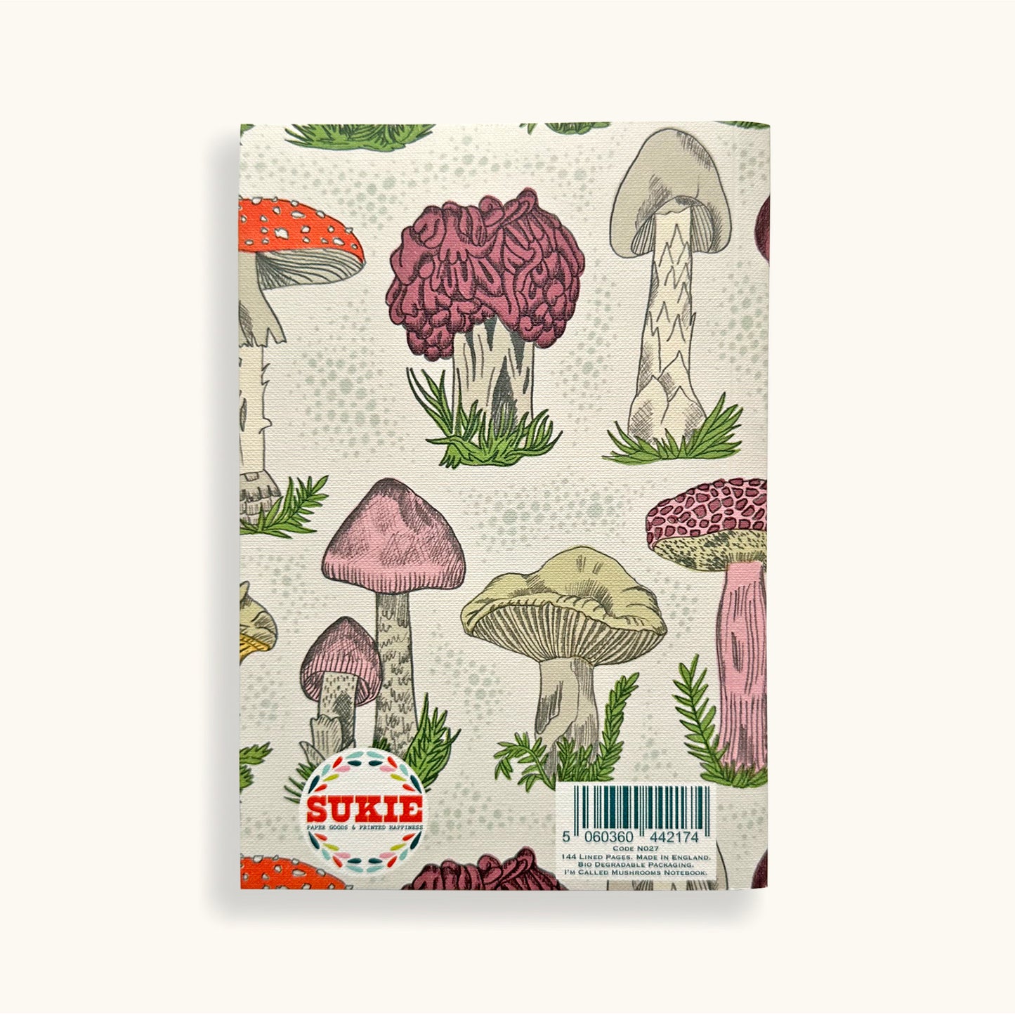 Personalised Notebook With Mushroom Cover - Sukie