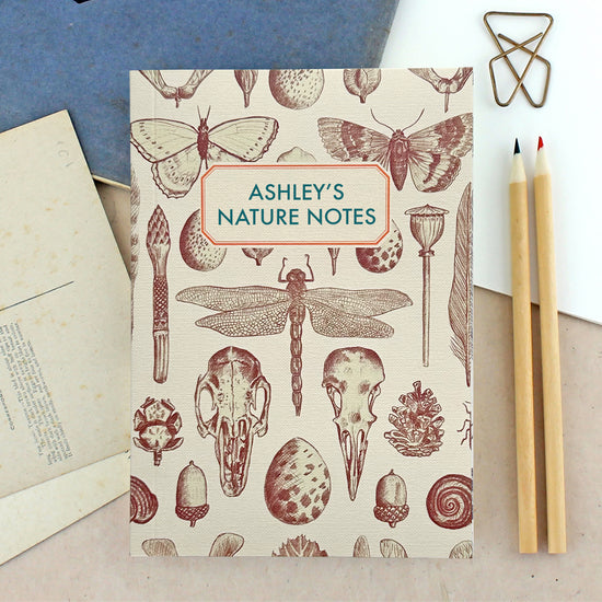 Personalised Notebook With Natural History Cover - Sukie