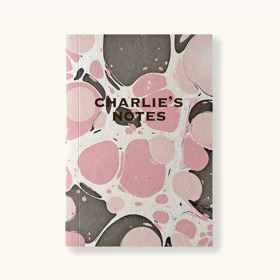Hand Marbled Notebook In Pink - Sukie