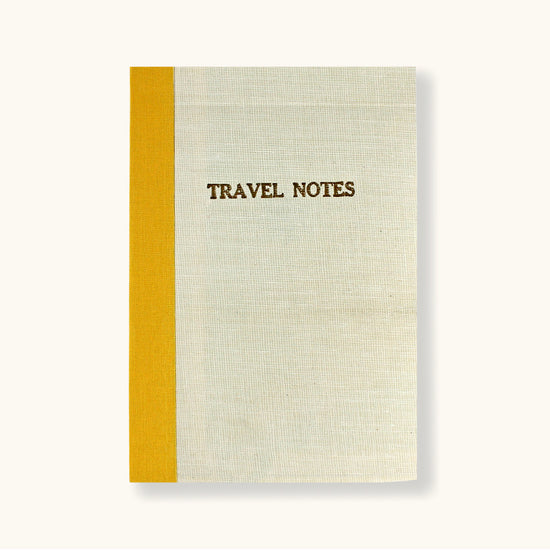 Linen Map Travel Notes With Yellow Binding - Sukie