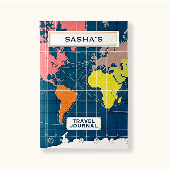 World Map Travel Journal With Dark Blue Cover - Sukie