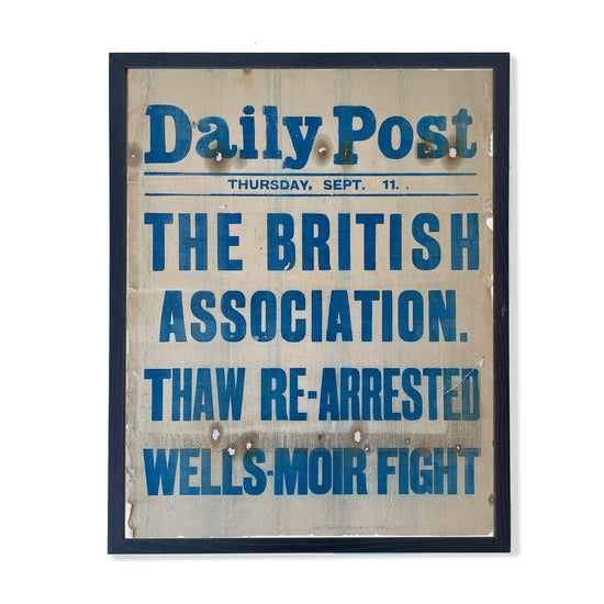 1913 Newspaper Headline Poster – ‘Daily Post’ - Sukie