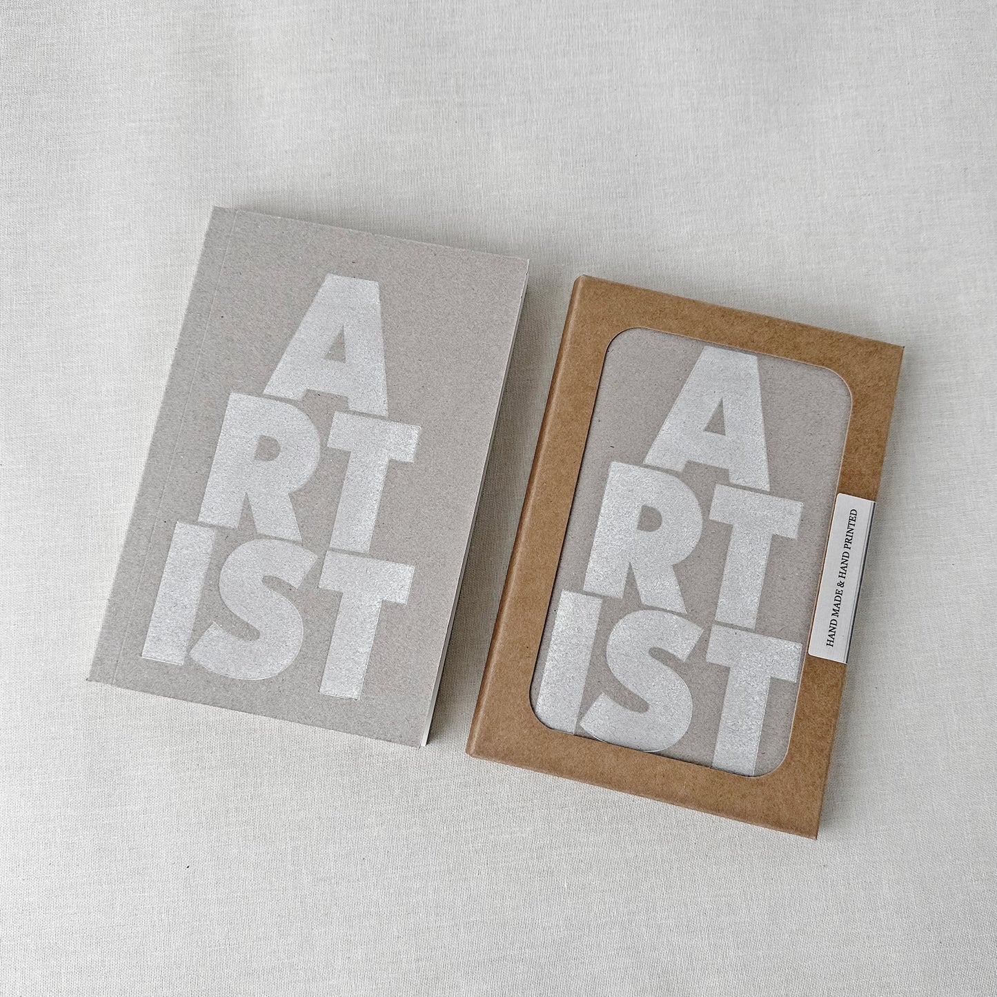 Artist Assorted Paper Letterpress Notebook - Printed In White Ink