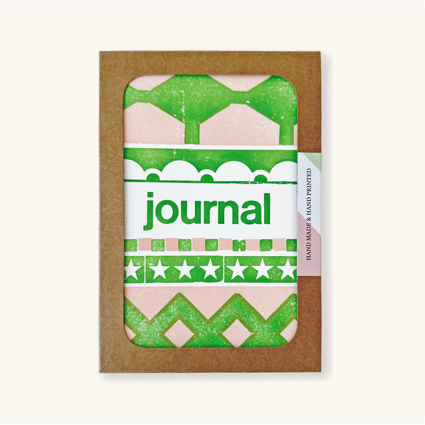 Letterpress Journal Carnival In Green & Pink