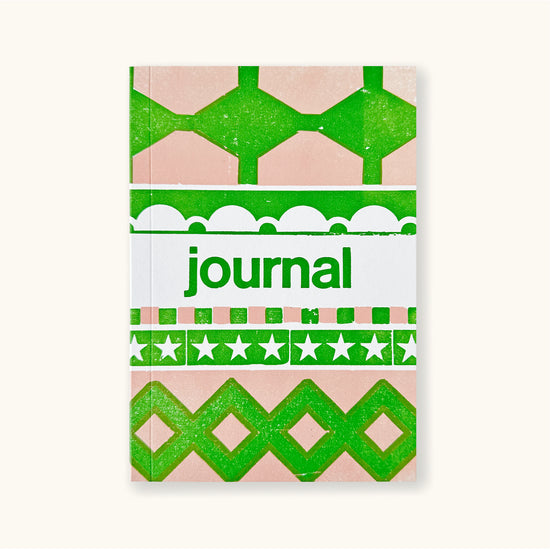 Letterpress Journal Carnival In Green & Pink