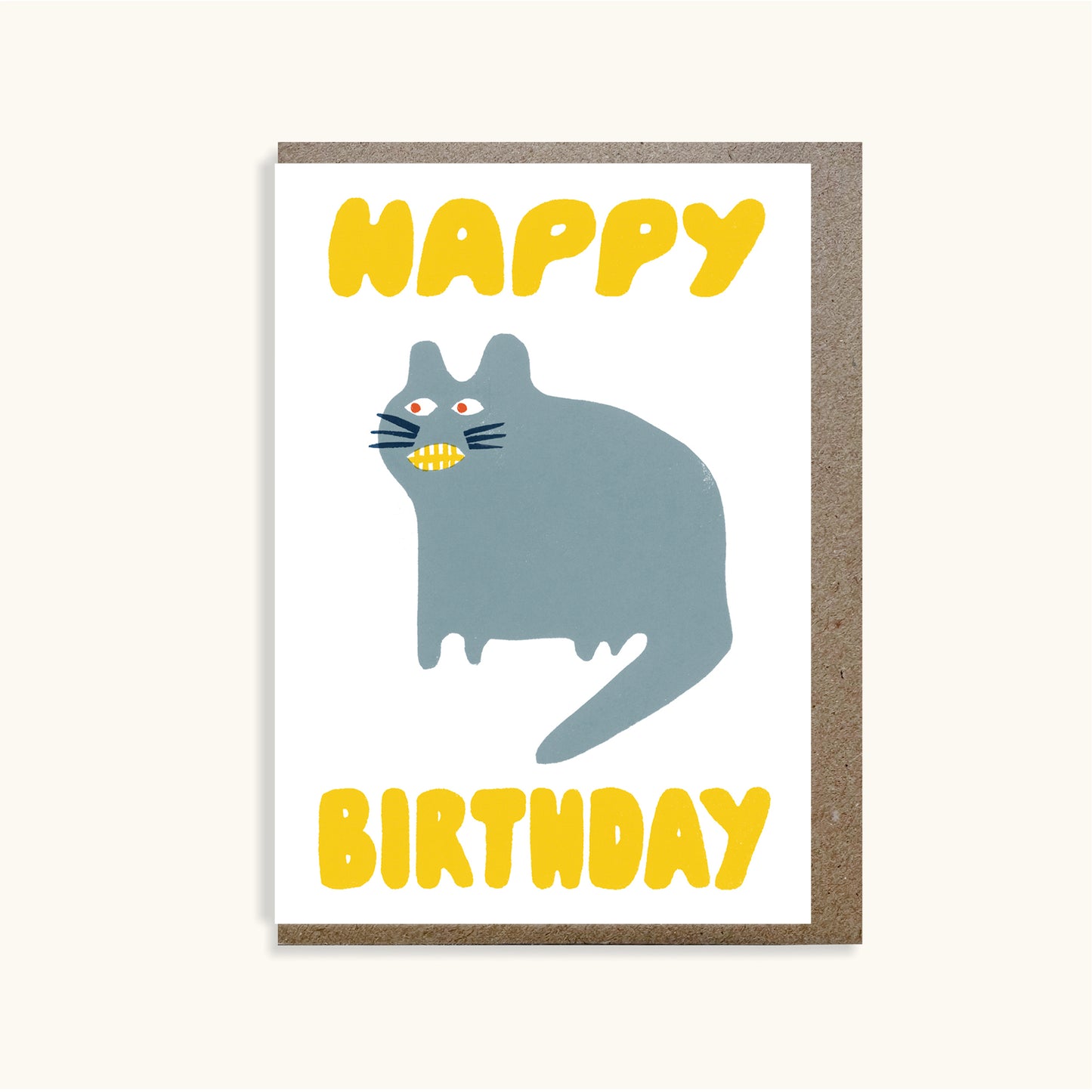 Grinning Cat Birthday Card
