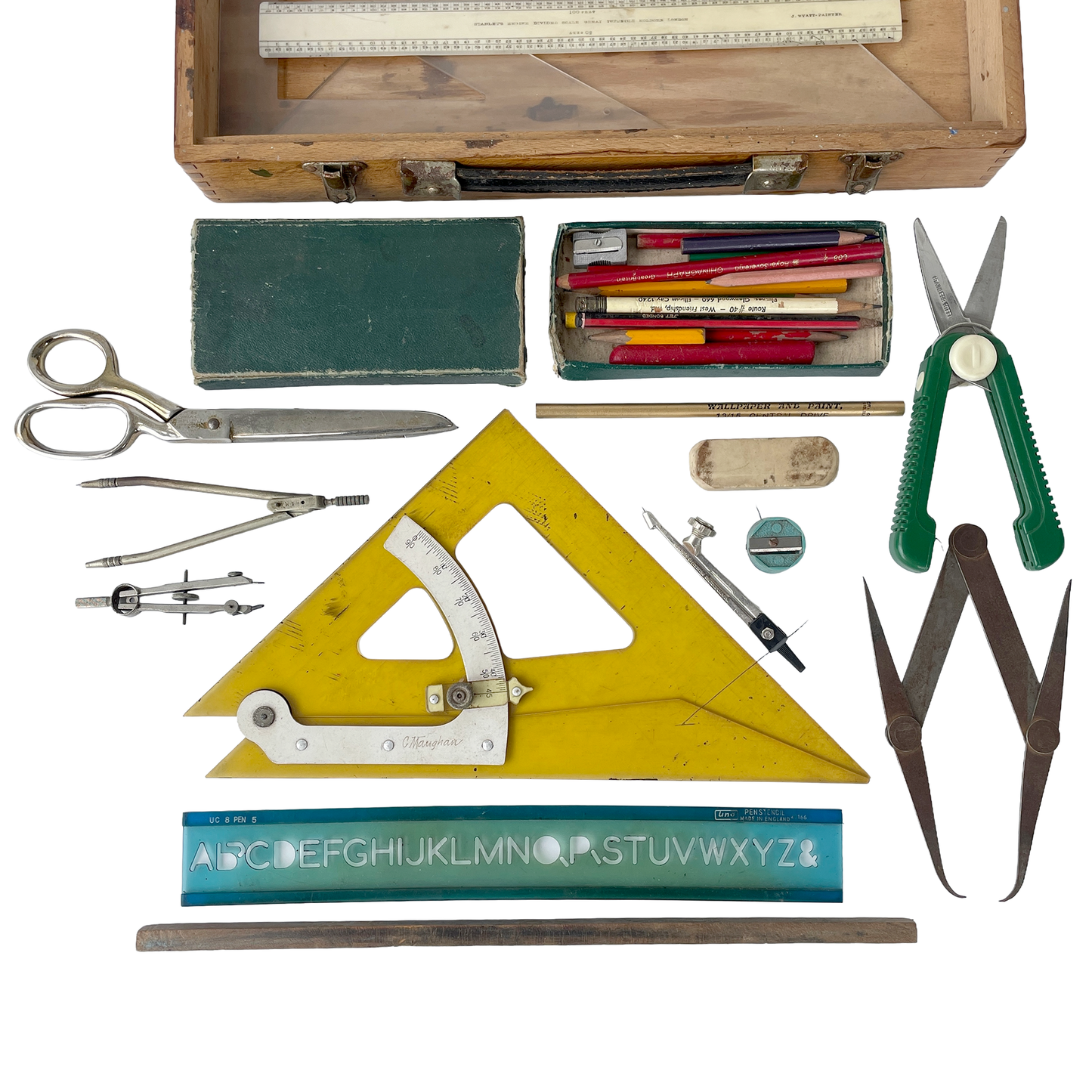 Case of Vintage Drawing & Draughtsman’s Equipment