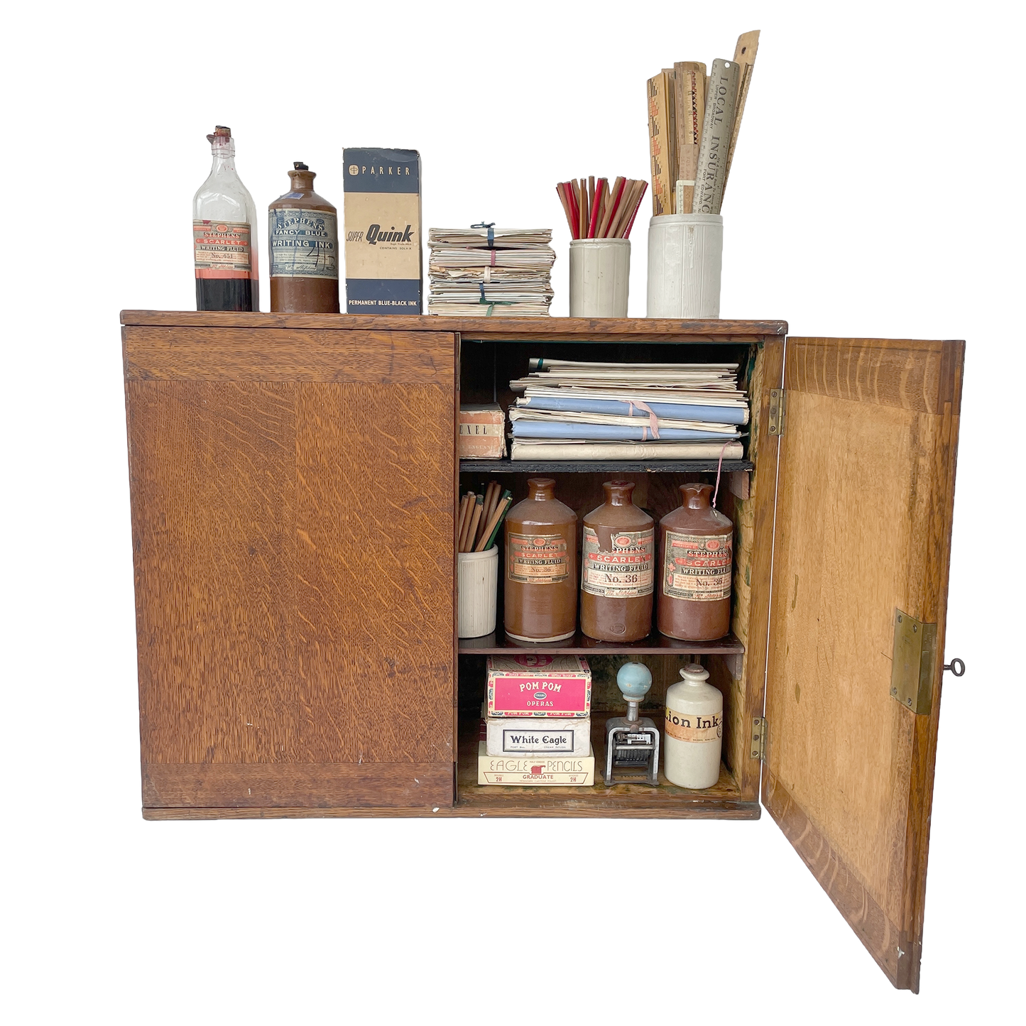 Early 20th Century Solid Oak Storage Cupboard
