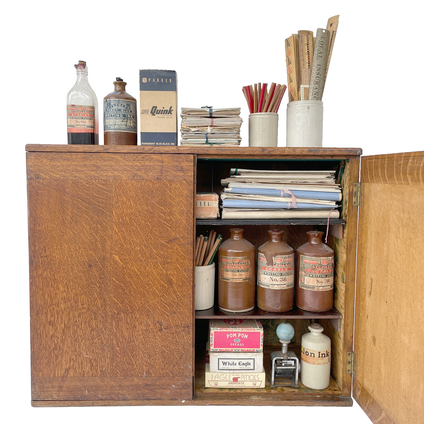 Early 20th Century Solid Oak Storage Cupboard