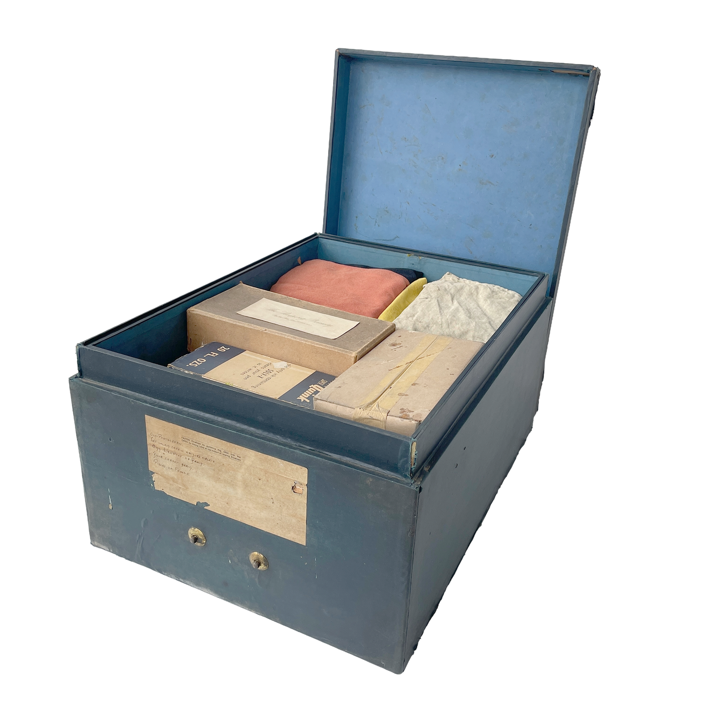 Large Early 20th Century Linen Covered Storage Box - 2