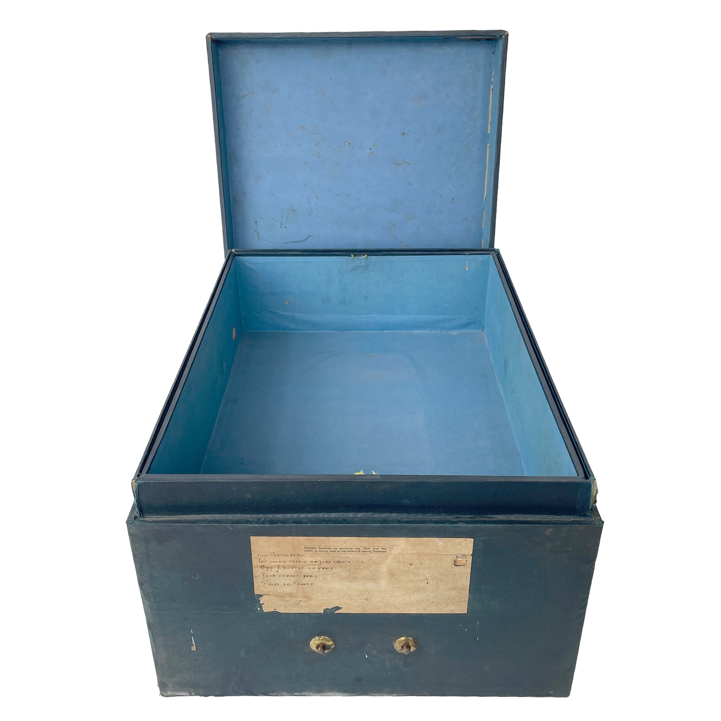 Large Early 20th Century Linen Covered Storage Box - 2