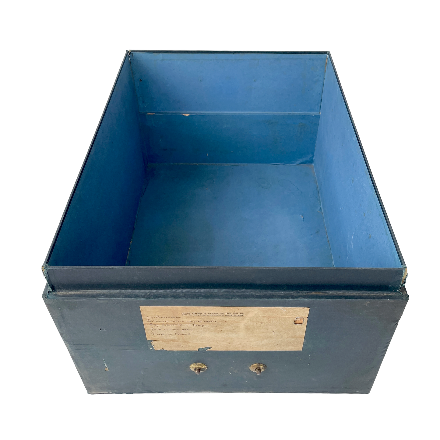 Large Early 20th Century Linen Covered Storage Box - 2