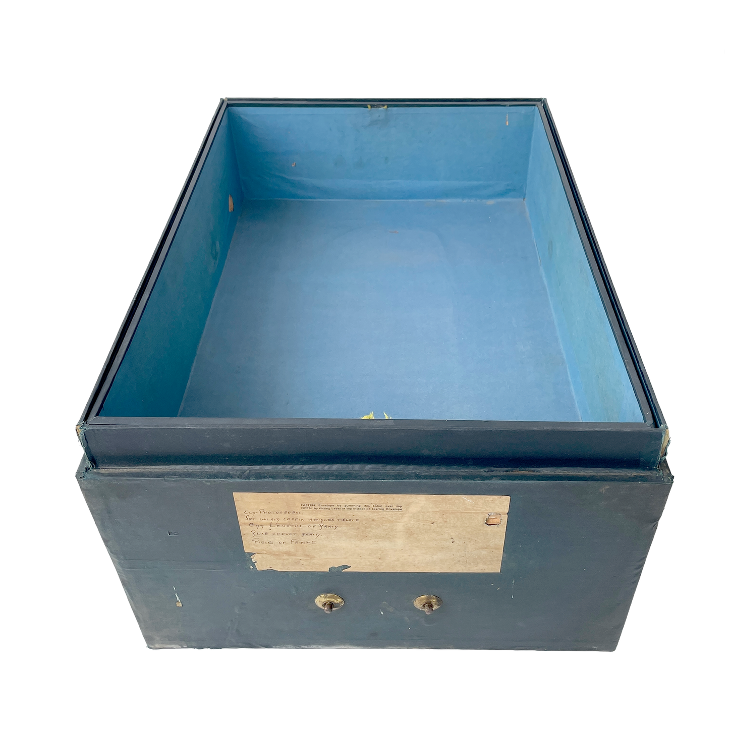 Large Early 20th Century Linen Covered Storage Box - 2