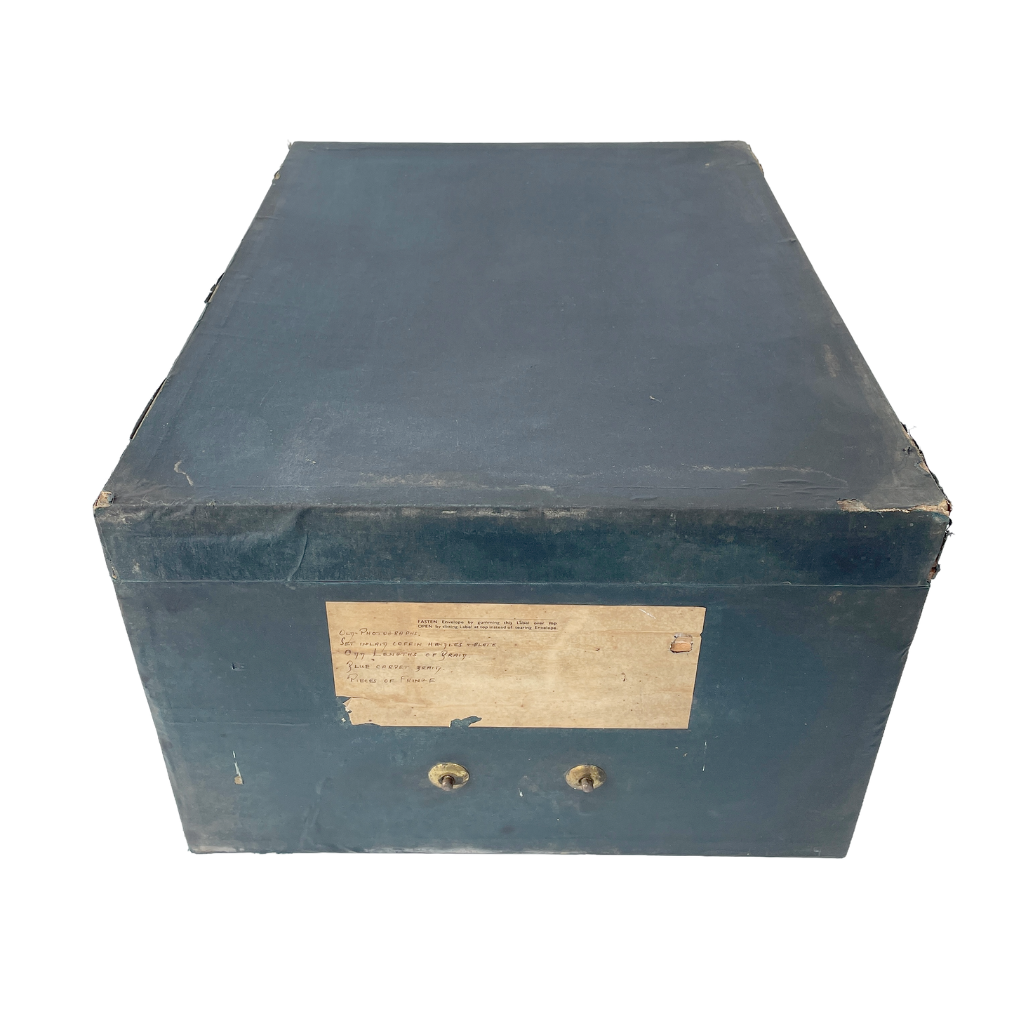Large Early 20th Century Linen Covered Storage Box - 2