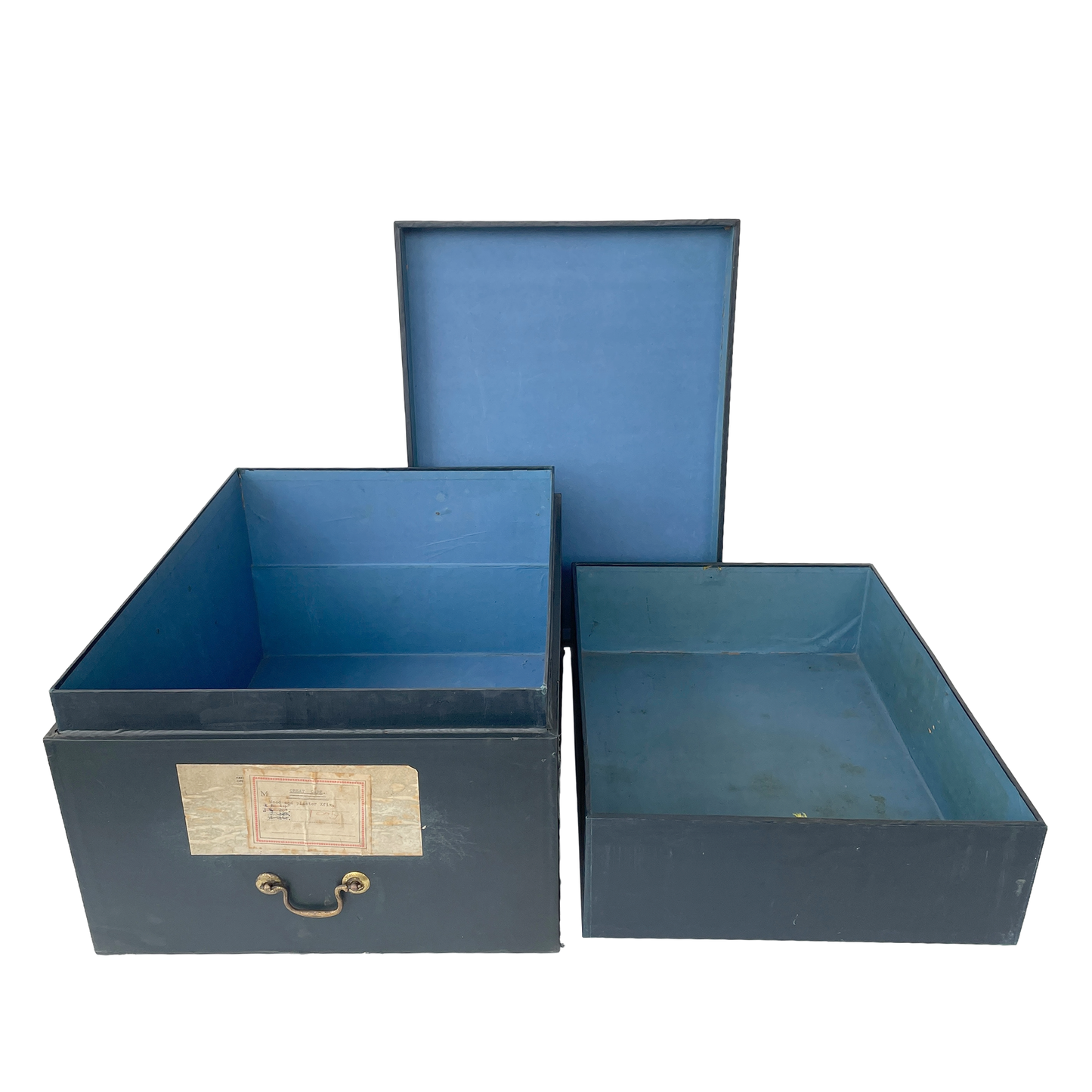 Large Early 20th Century Linen Covered Storage Box - 1