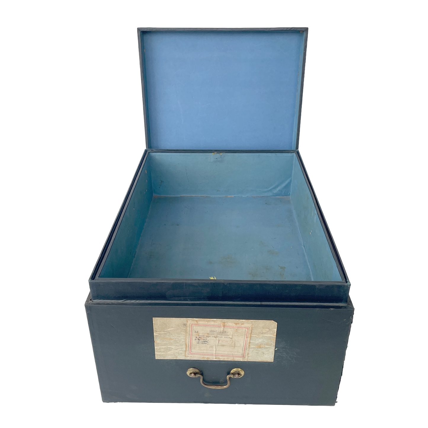 Large Early 20th Century Linen Covered Storage Box - 1