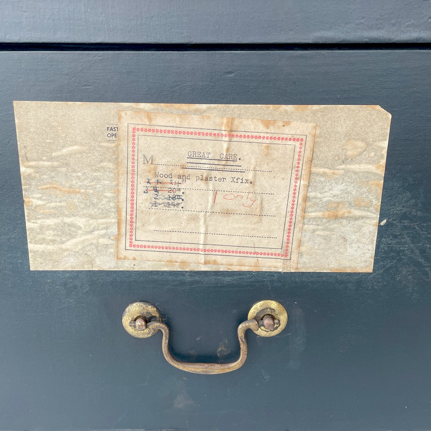 Large Early 20th Century Linen Covered Storage Box - 1