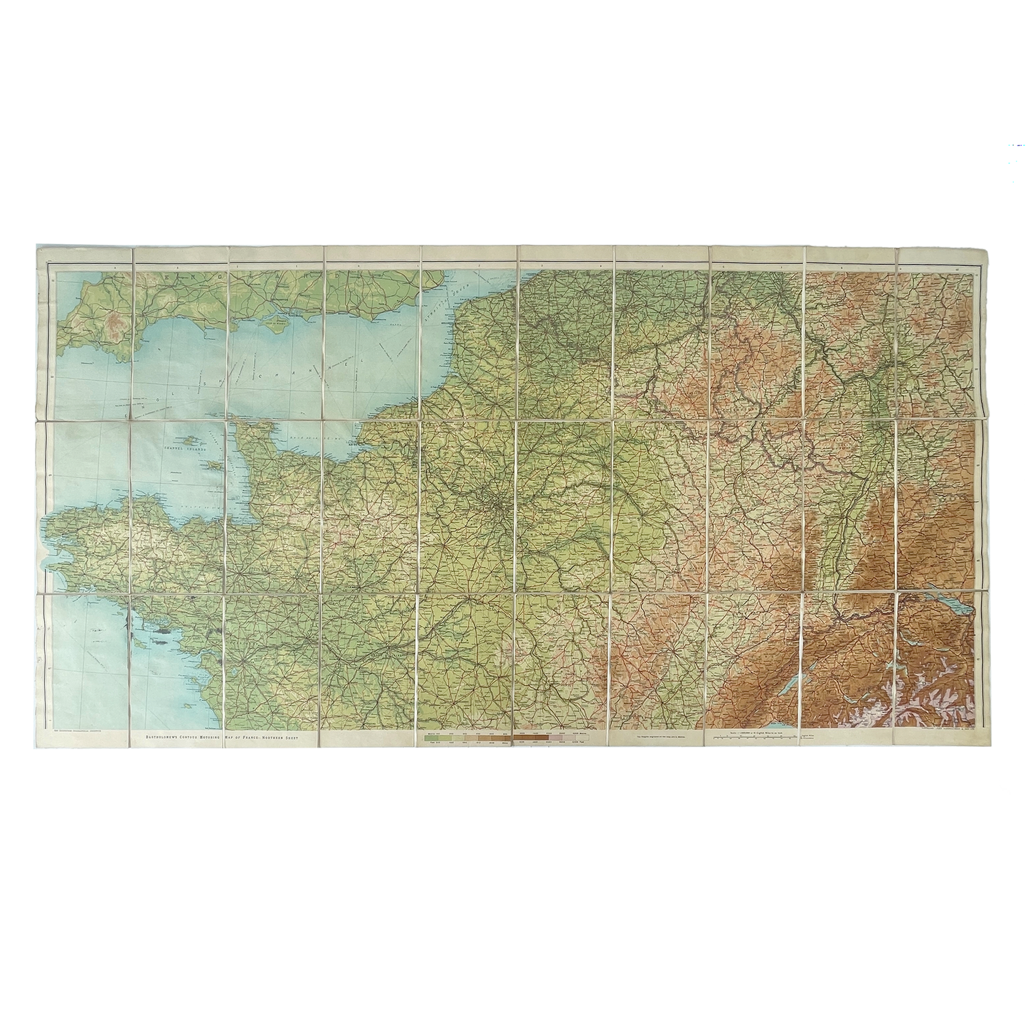 Early 20th Century Map of Northern Half of France