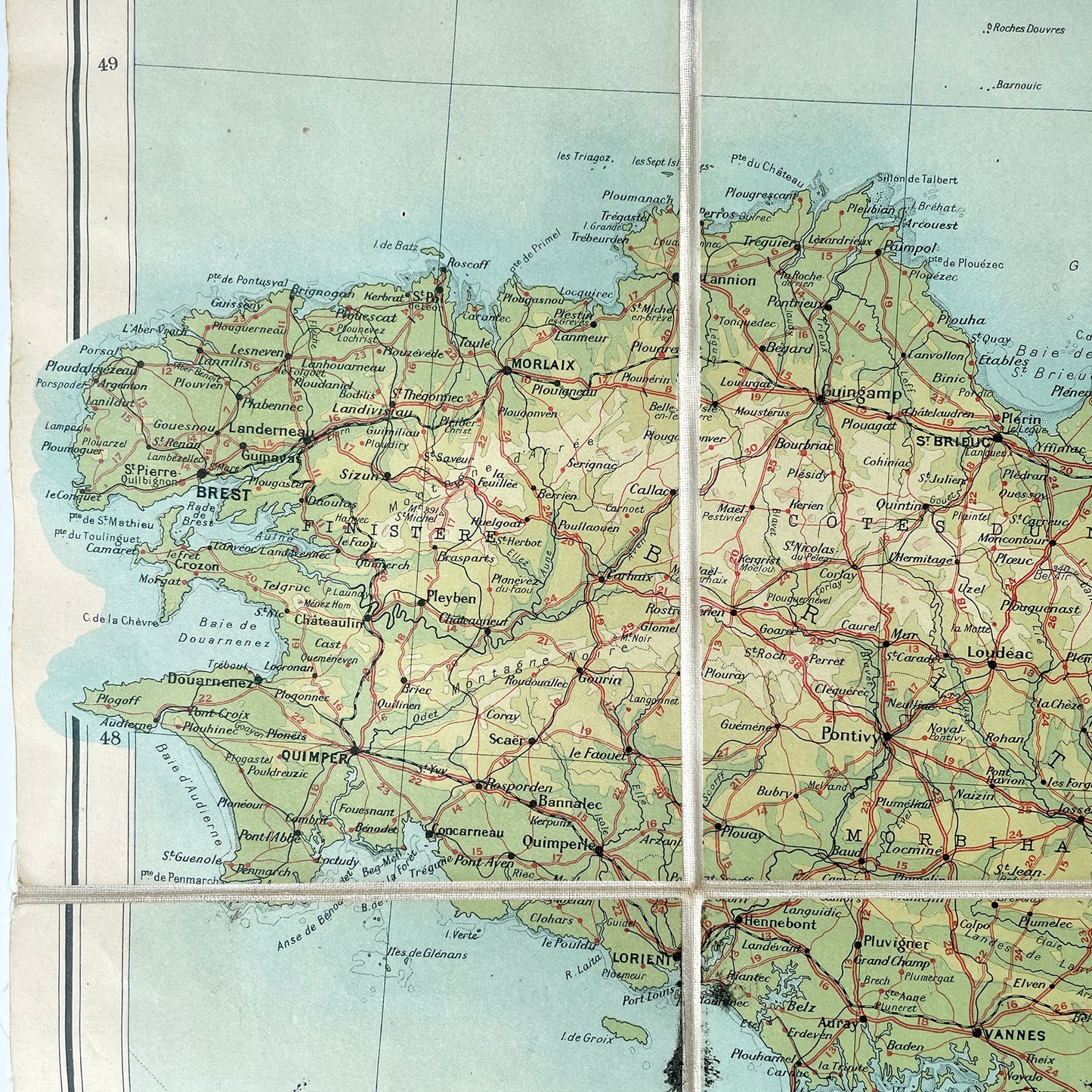 Early 20th Century Map of Northern Half of France