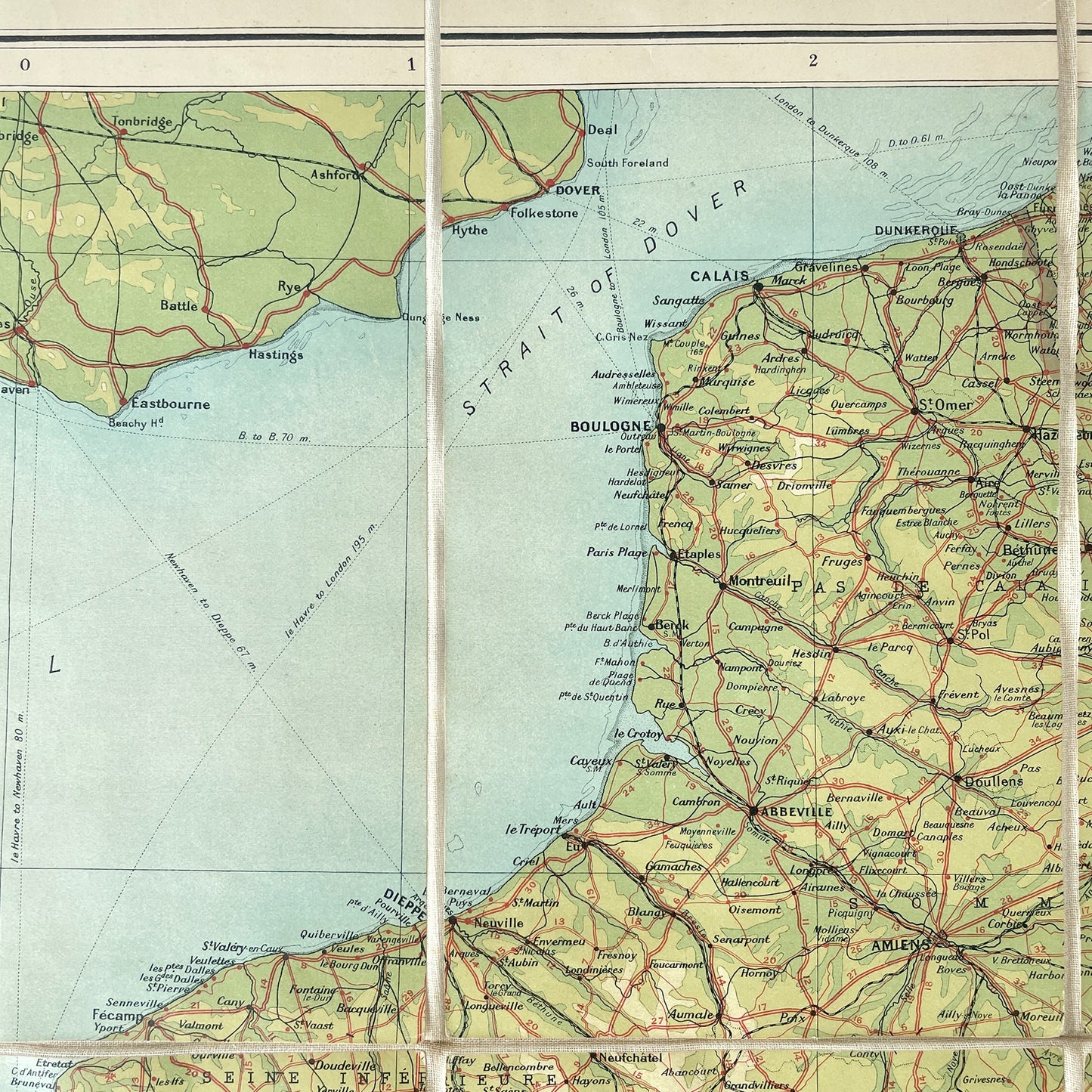 Early 20th Century Map of Northern Half of France