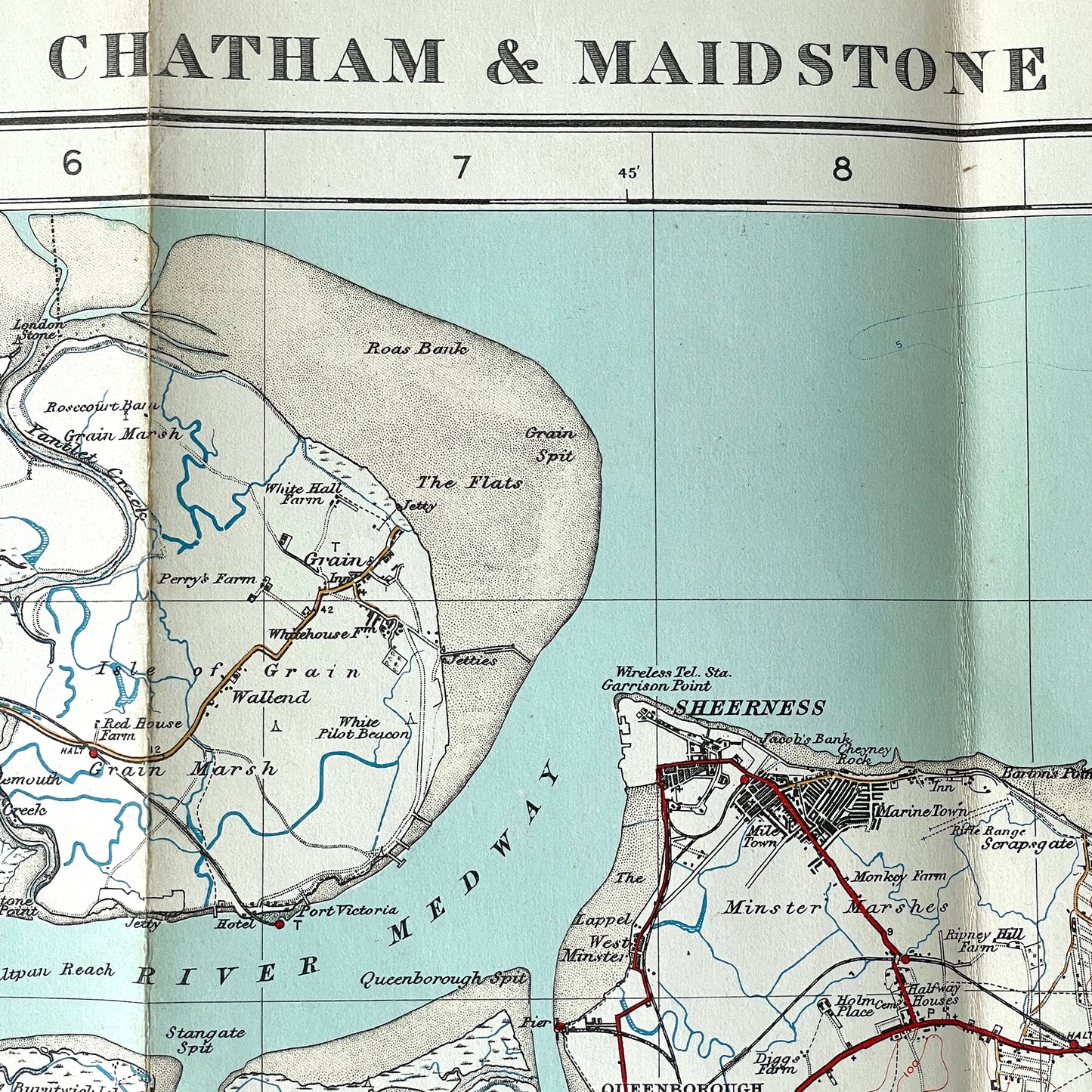 1929 Ordnance Survey Map of Chatham and Maidstone