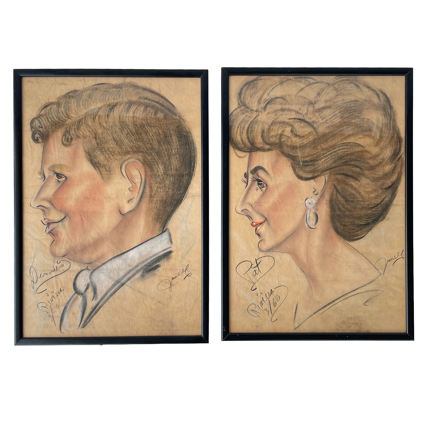 Pair of Fantastic 1960s Portraits - Dennis & Pat