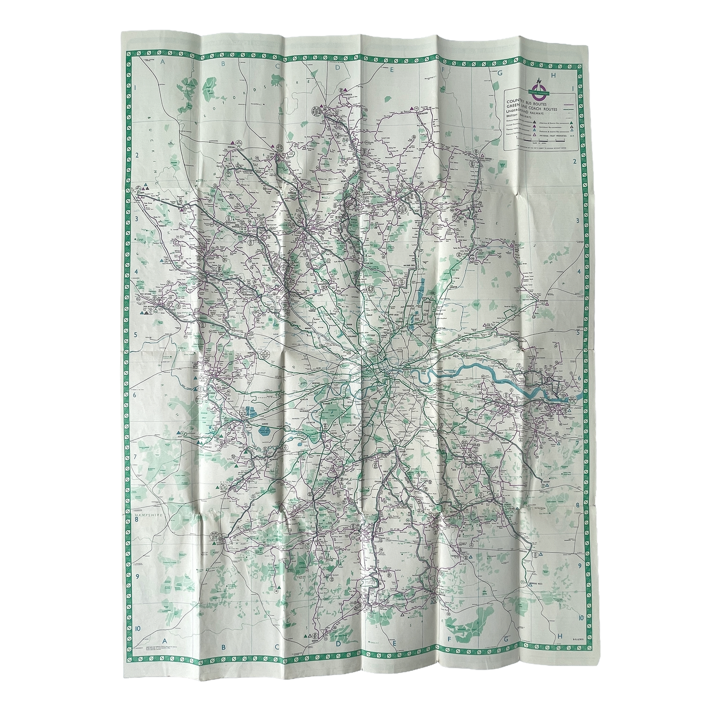 1960 Bus & Coach Map of Around London