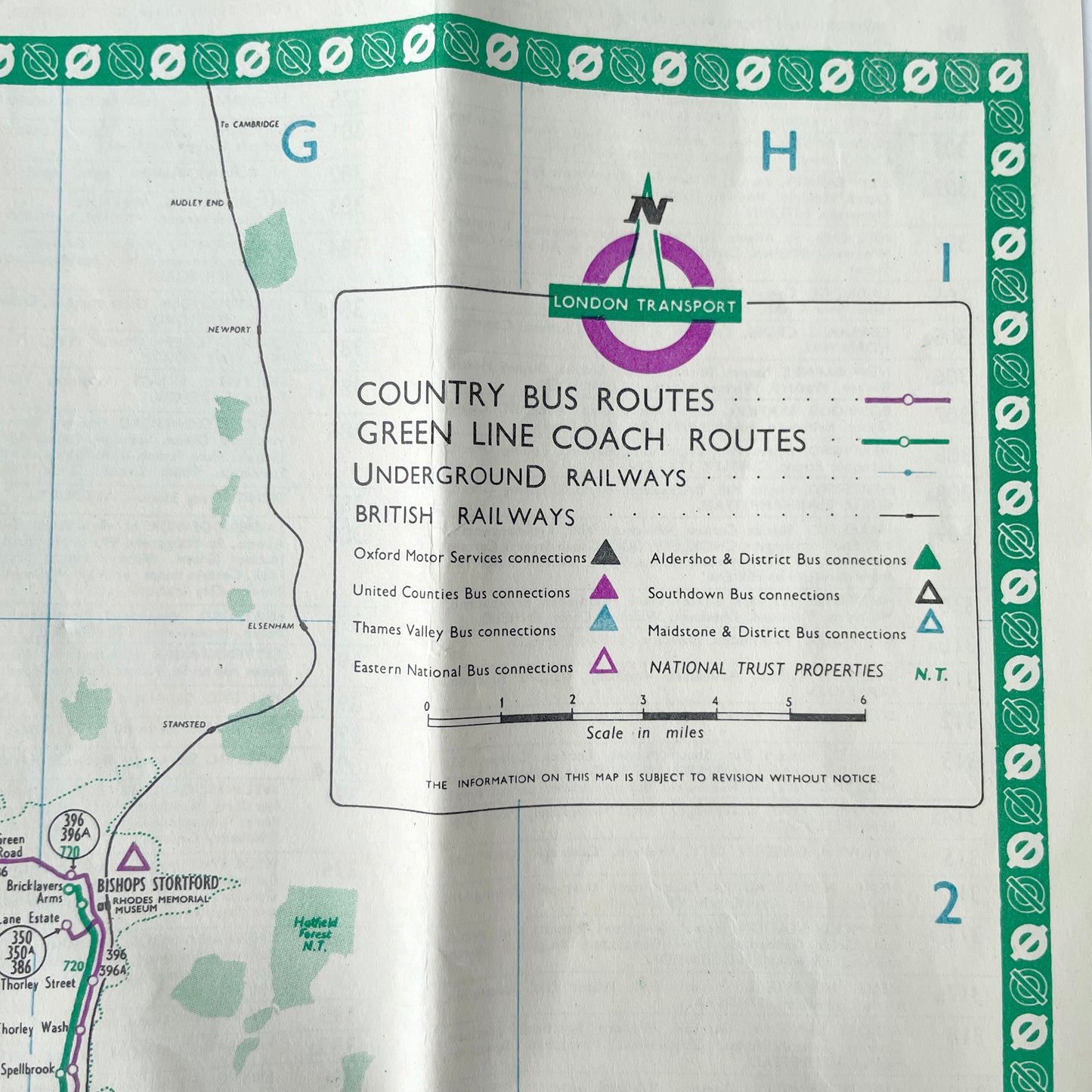 1960 Bus & Coach Map of Around London