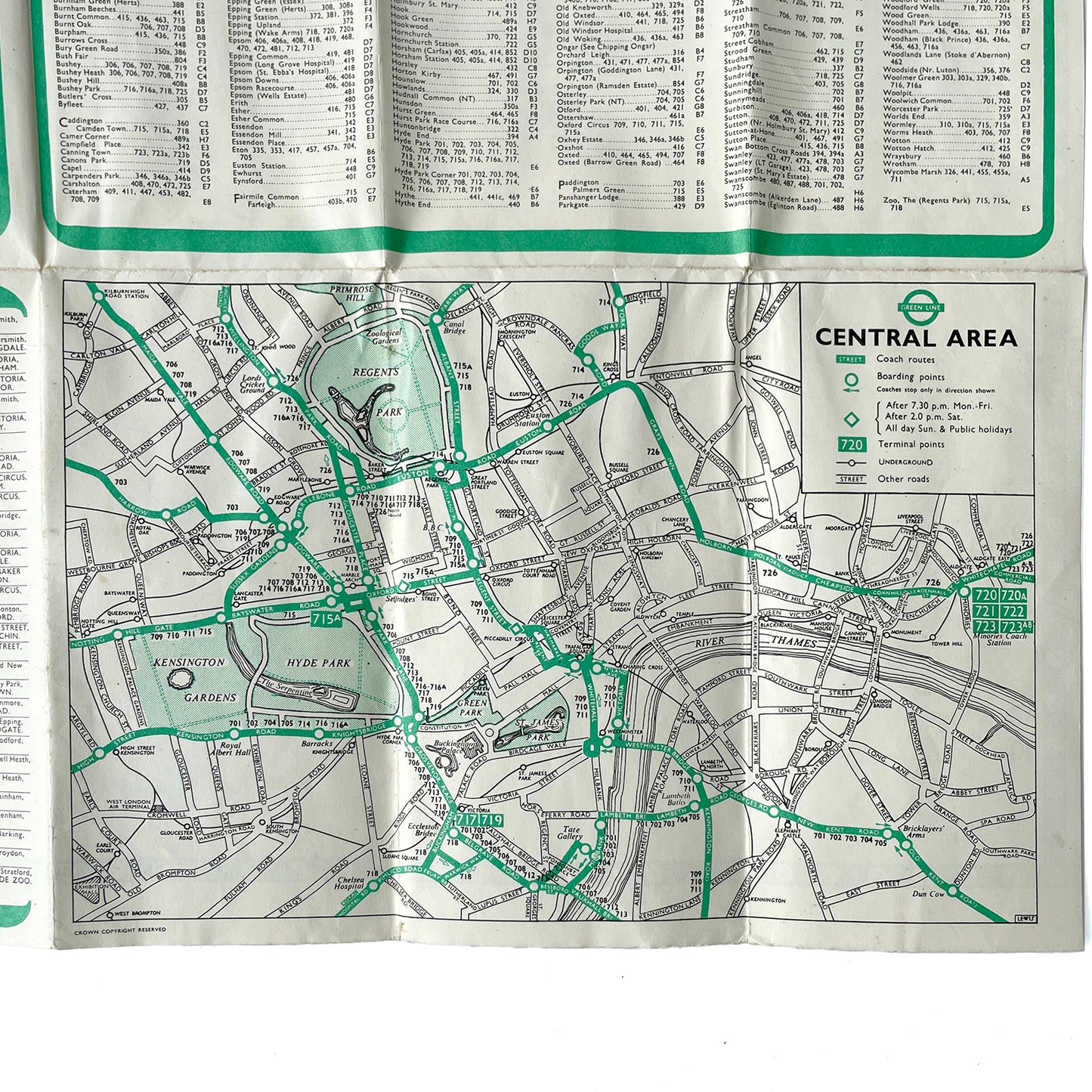 1960 Bus & Coach Map of Around London