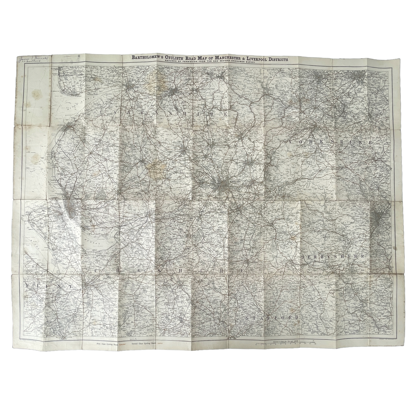 Early 20th Century Map of Manchester & Liverpool