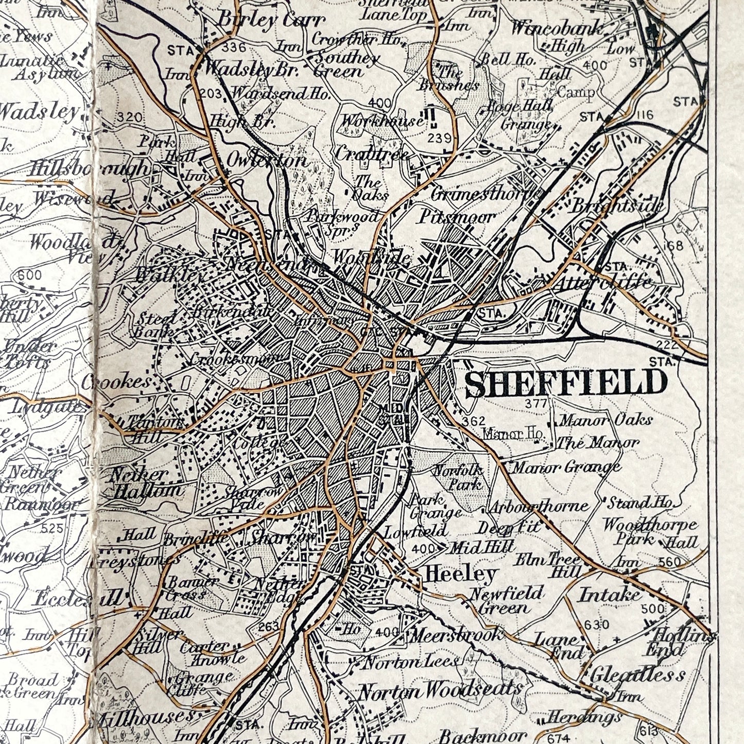 Early 20th Century Map of Manchester & Liverpool
