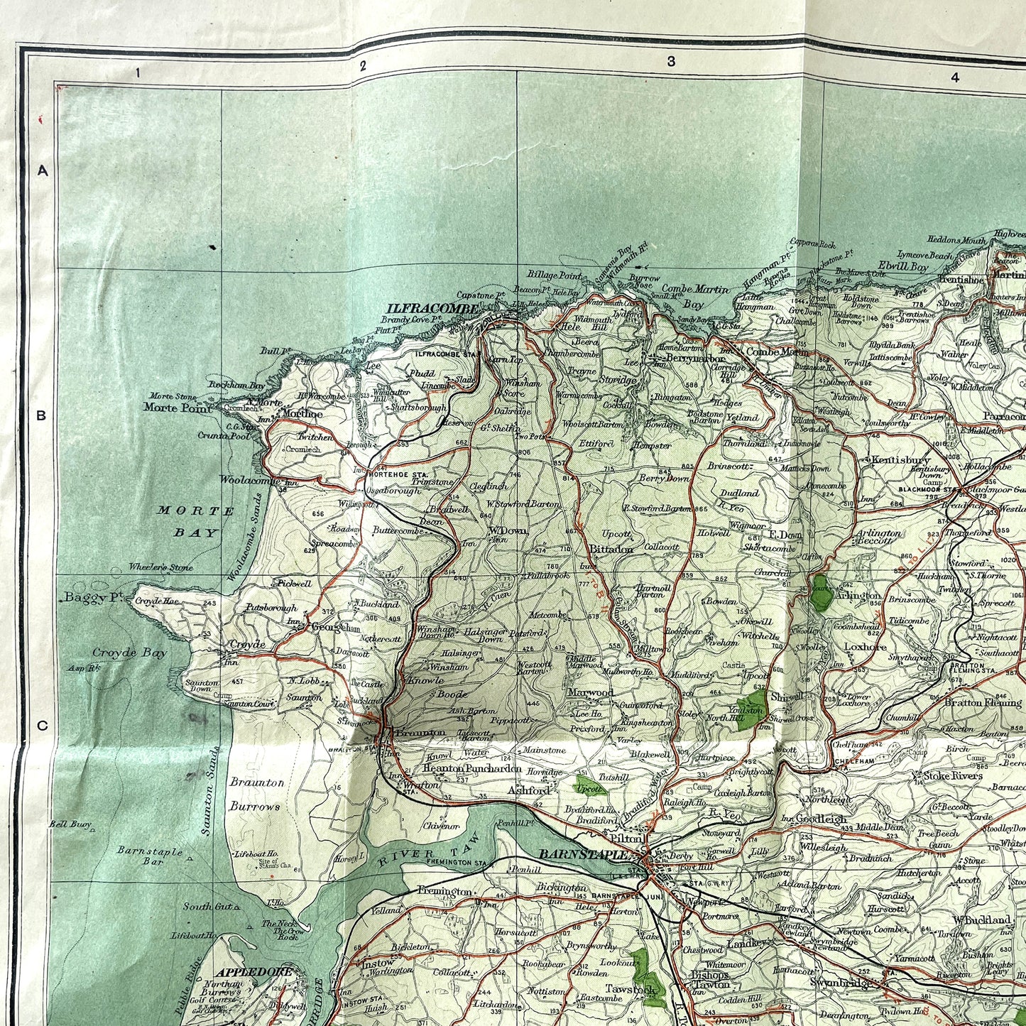 Early 20th Century Map of Devon