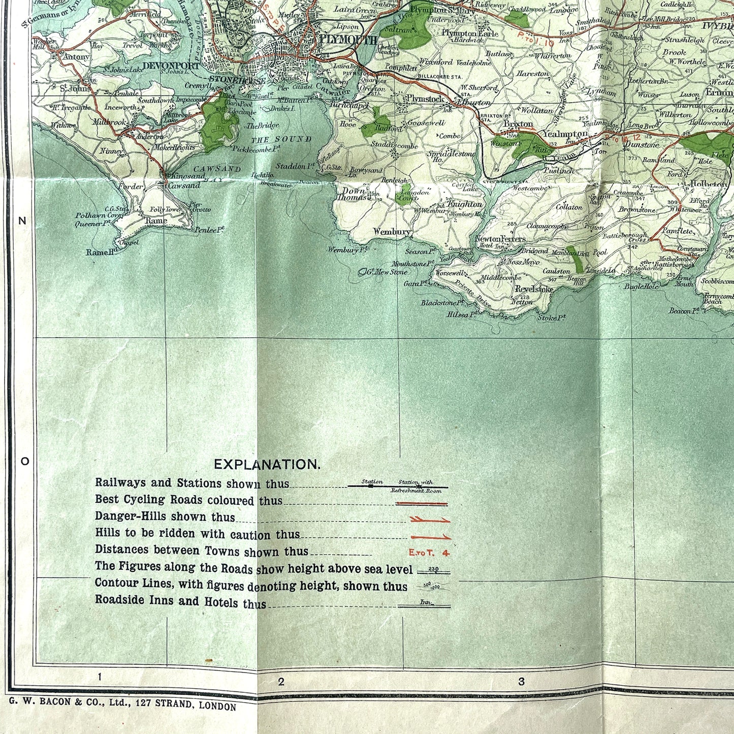 Early 20th Century Map of Devon