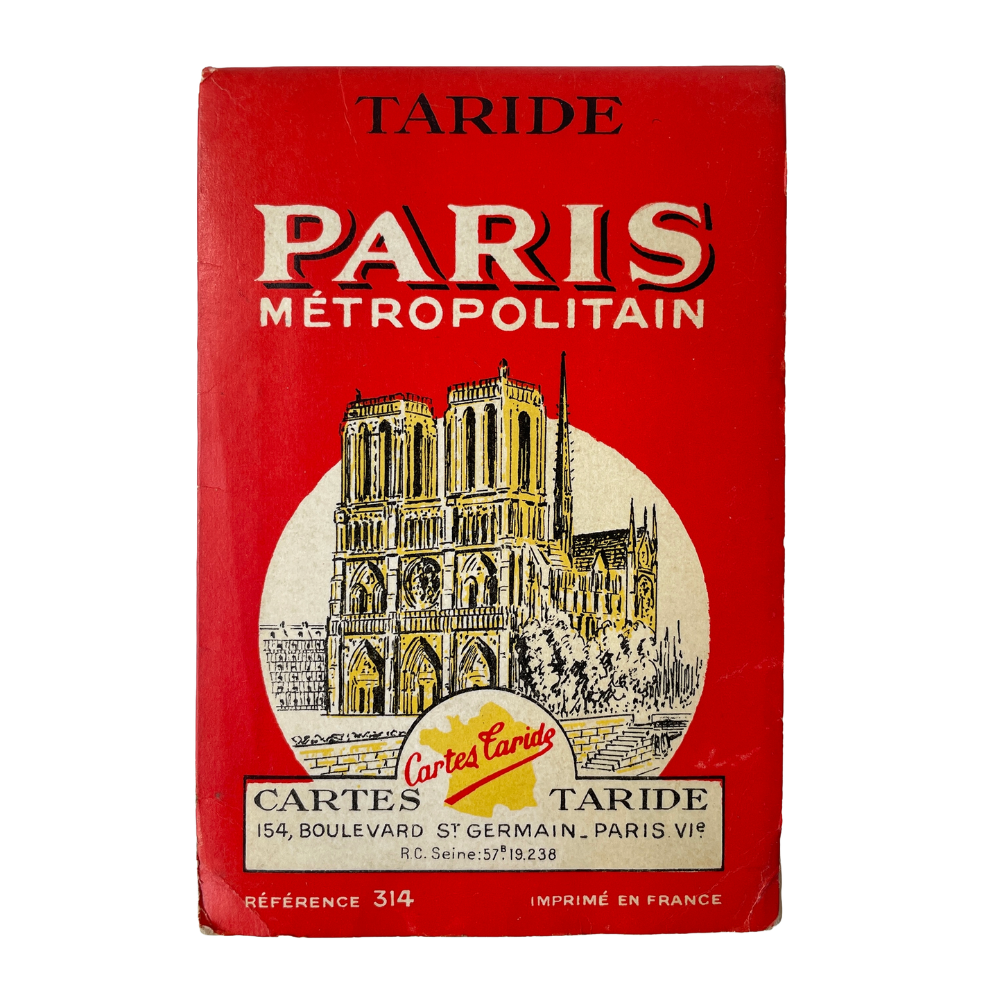 1960 Tourist Map of Paris