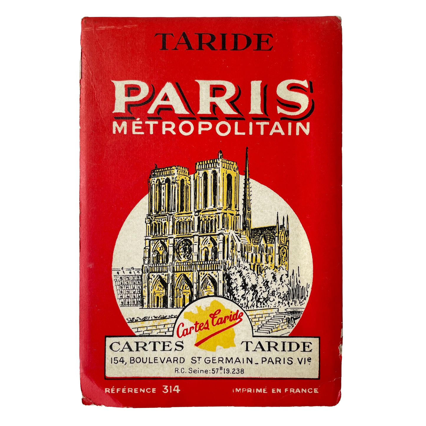 1960 Tourist Map of Paris