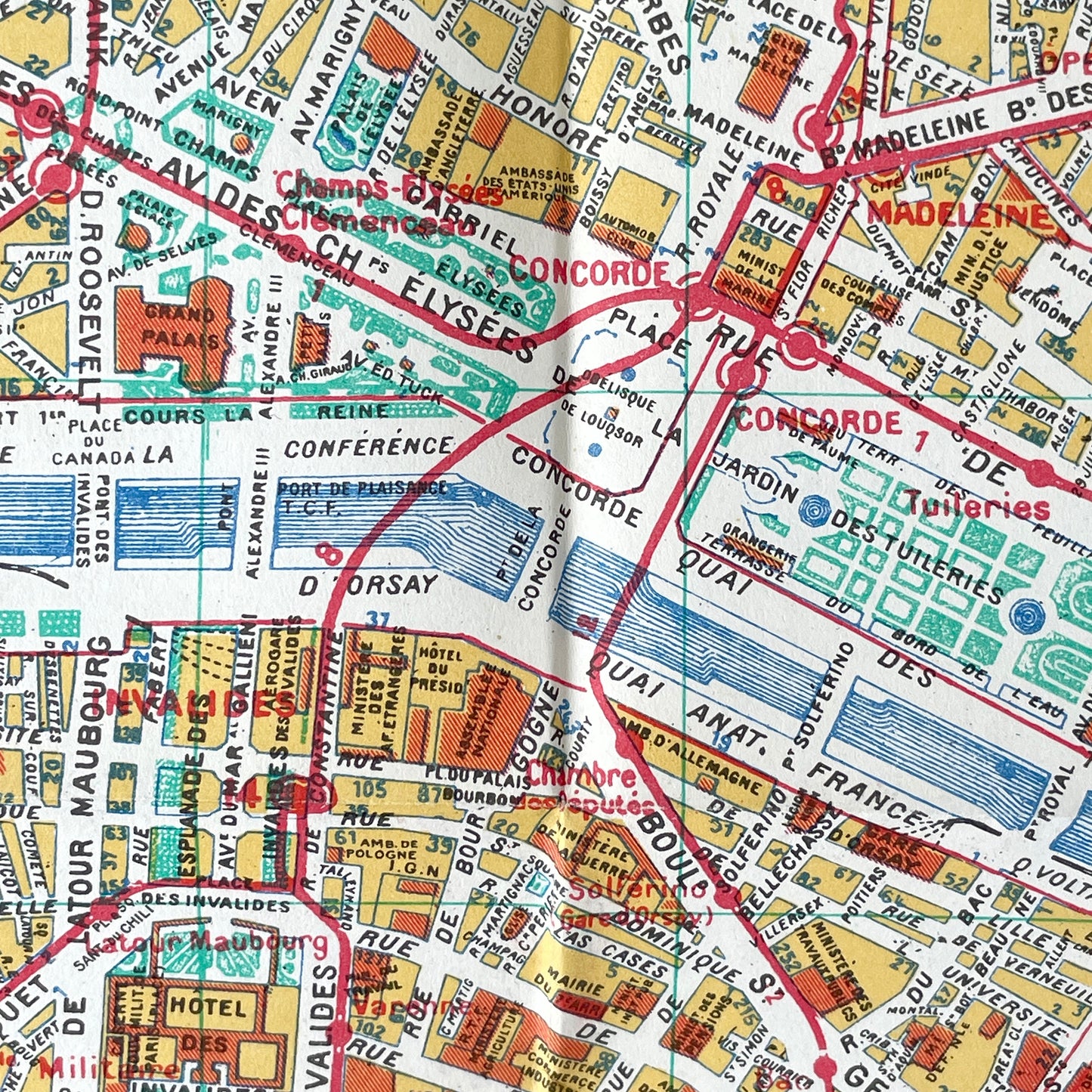 1960 Tourist Map of Paris
