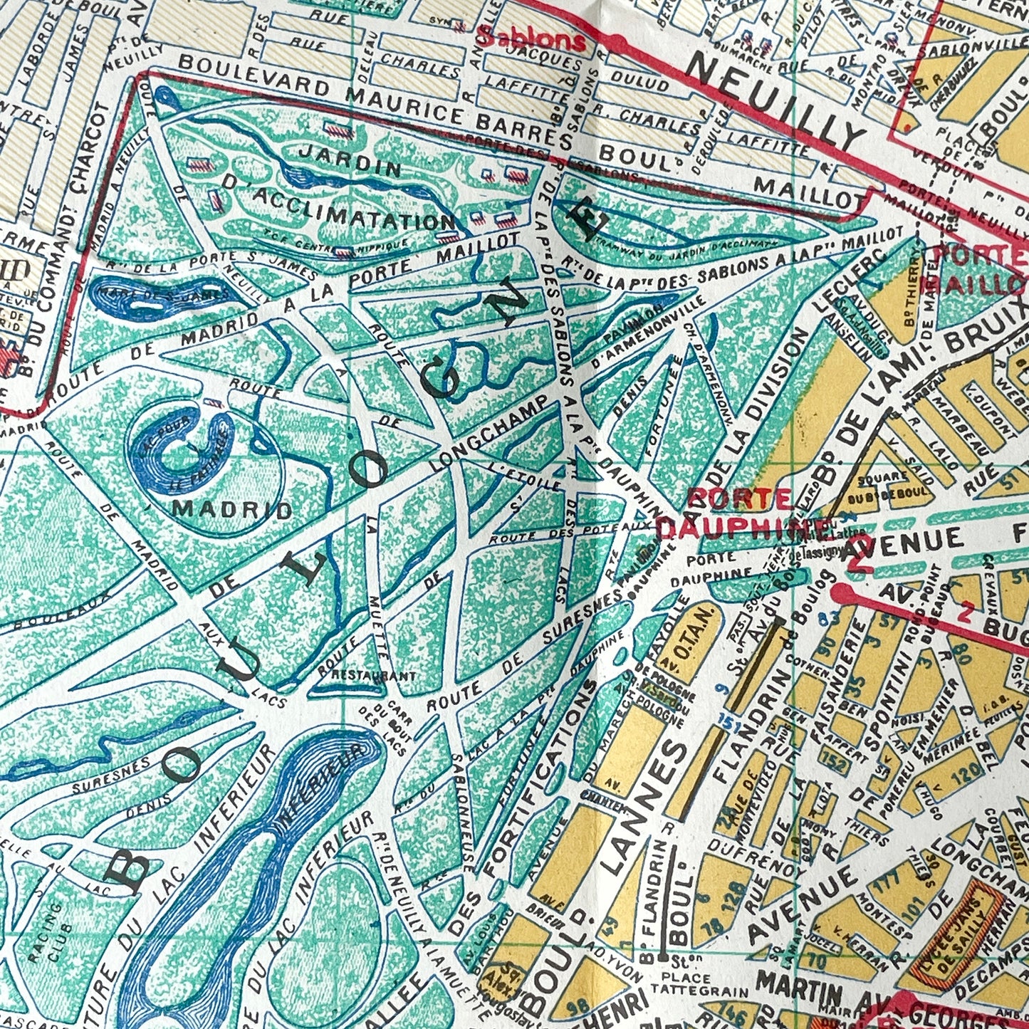 1960 Tourist Map of Paris