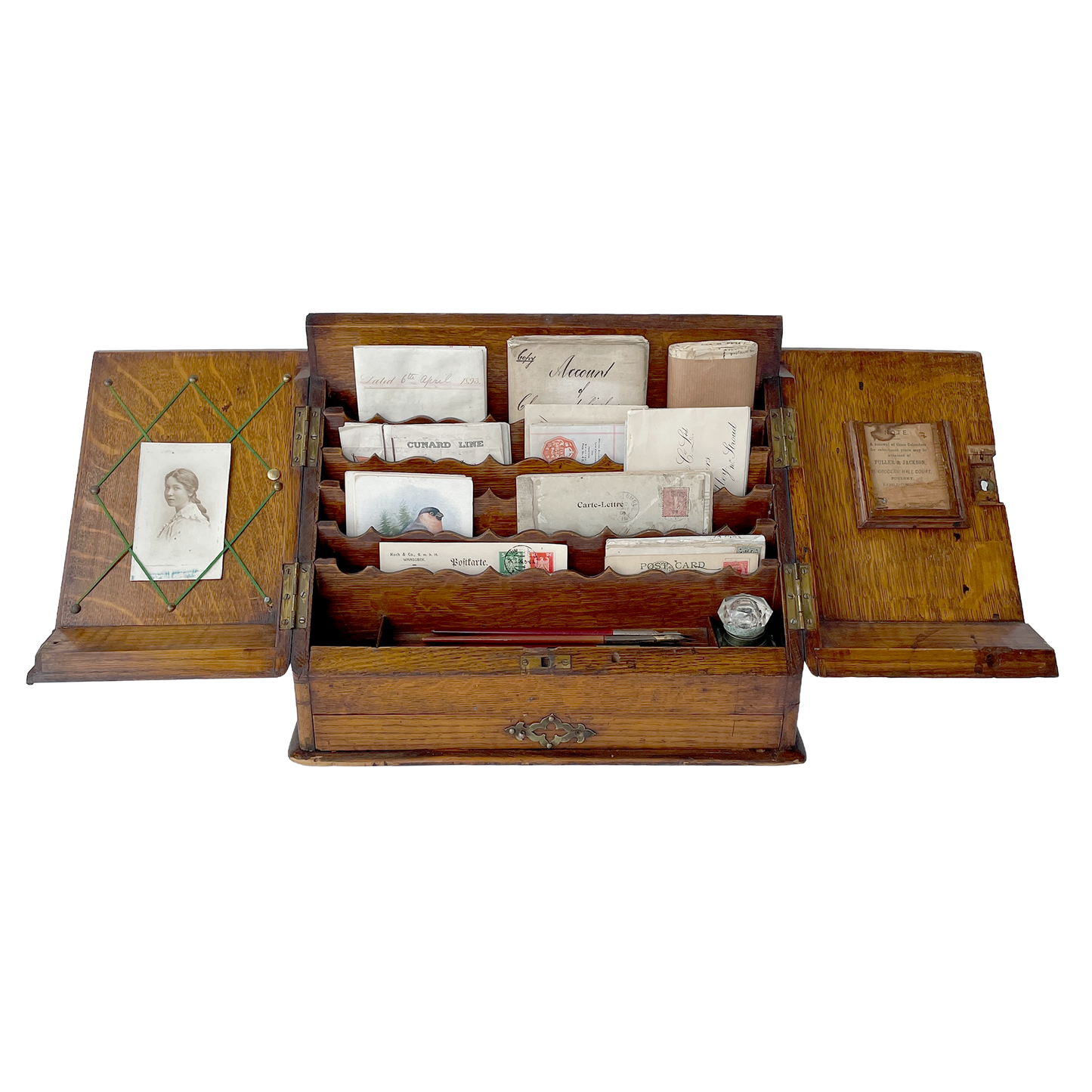 Fantastic Early 20th Century Solid Oak Stationery Cabinet