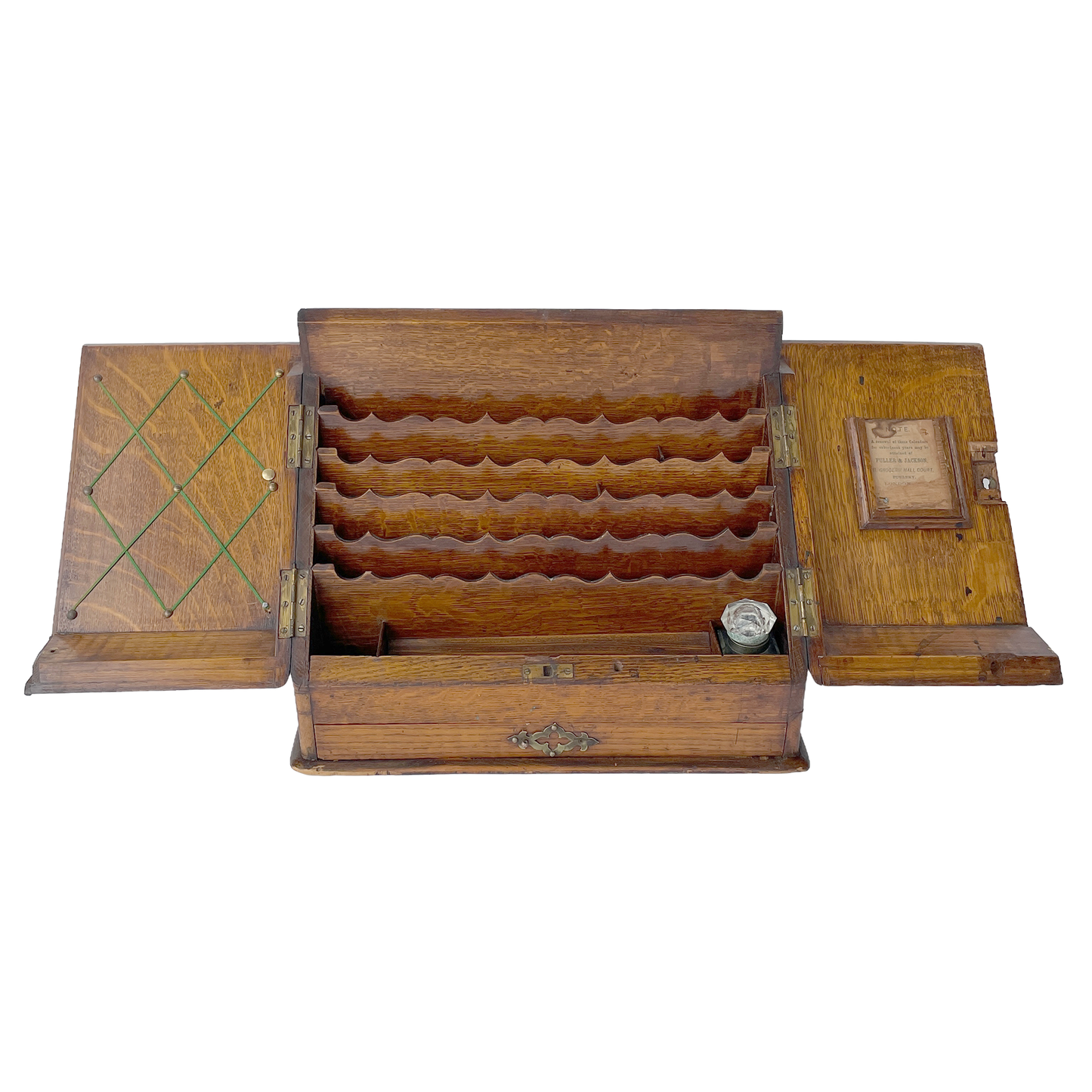 Fantastic Early 20th Century Solid Oak Stationery Cabinet